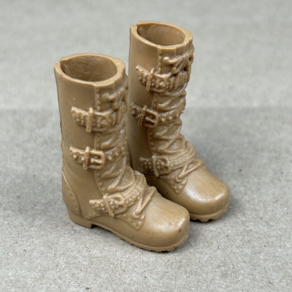 BARBIE ACCESSORIES Tall Triple Buckle Moto Boots Flat Foot